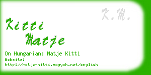 kitti matje business card